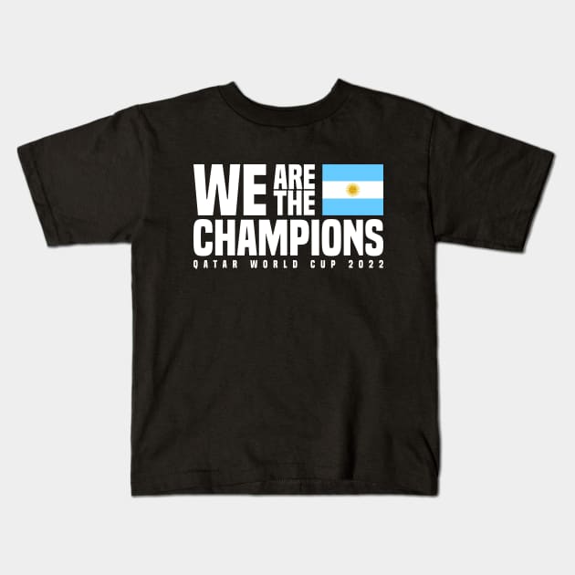 Qatar World Cup Champions 2022 - Argentina Kids T-Shirt by Den Vector